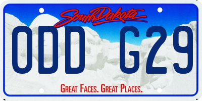 SD license plate 0DDG29