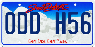 SD license plate 0DDH56