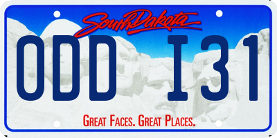 SD license plate 0DDI31