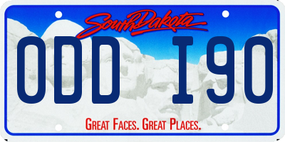 SD license plate 0DDI90