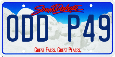 SD license plate 0DDP49