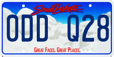 SD license plate 0DDQ28