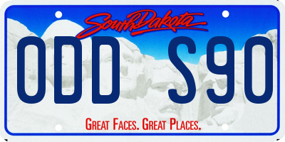 SD license plate 0DDS90