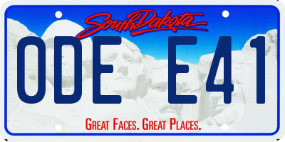 SD license plate 0DEE41