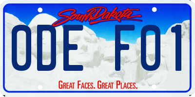 SD license plate 0DEF01