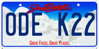 SD license plate 0DEK22