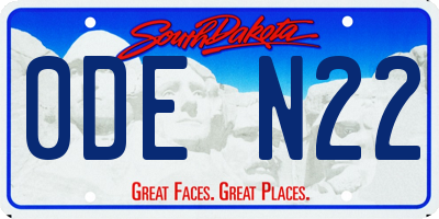 SD license plate 0DEN22