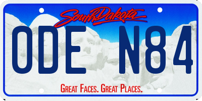 SD license plate 0DEN84