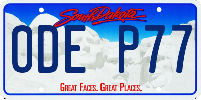 SD license plate 0DEP77