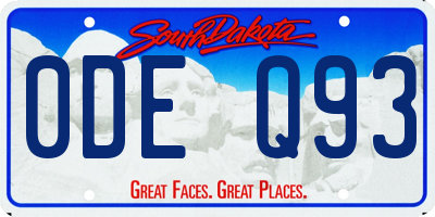 SD license plate 0DEQ93