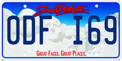 SD license plate 0DFI69