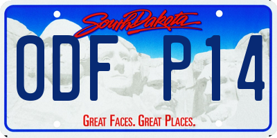 SD license plate 0DFP14