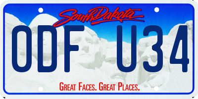 SD license plate 0DFU34