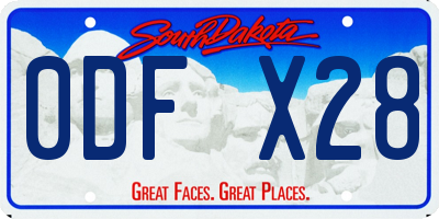 SD license plate 0DFX28