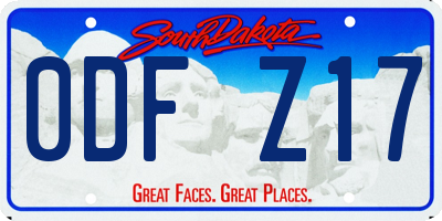 SD license plate 0DFZ17