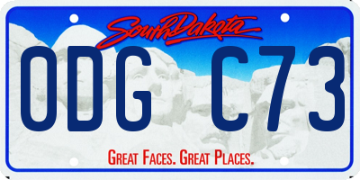 SD license plate 0DGC73