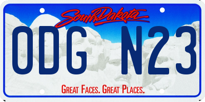 SD license plate 0DGN23