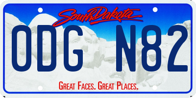SD license plate 0DGN82