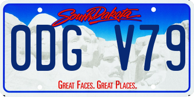 SD license plate 0DGV79