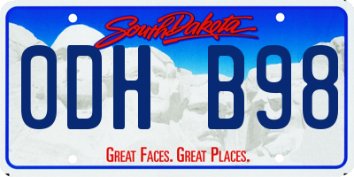 SD license plate 0DHB98