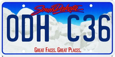 SD license plate 0DHC36