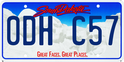 SD license plate 0DHC57
