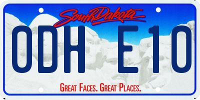 SD license plate 0DHE10