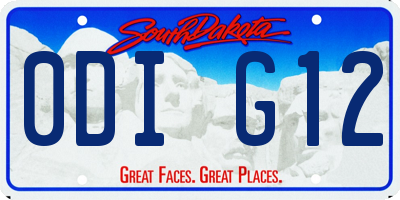 SD license plate 0DIG12