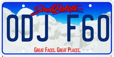 SD license plate 0DJF60
