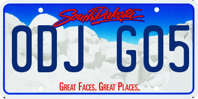 SD license plate 0DJG05