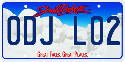 SD license plate 0DJL02