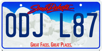 SD license plate 0DJL87