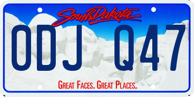 SD license plate 0DJQ47