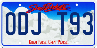 SD license plate 0DJT93