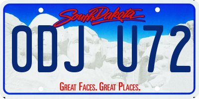 SD license plate 0DJU72