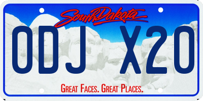 SD license plate 0DJX20