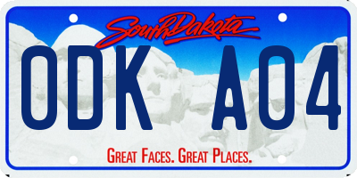 SD license plate 0DKA04