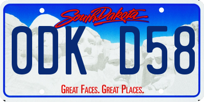 SD license plate 0DKD58