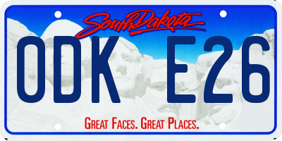 SD license plate 0DKE26