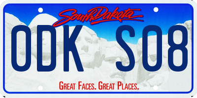 SD license plate 0DKS08