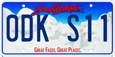 SD license plate 0DKS11