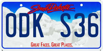 SD license plate 0DKS36