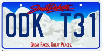 SD license plate 0DKT31