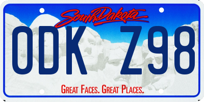 SD license plate 0DKZ98