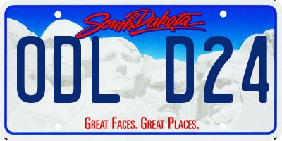 SD license plate 0DLD24
