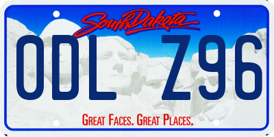 SD license plate 0DLZ96