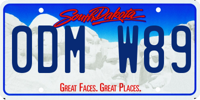 SD license plate 0DMW89