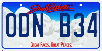 SD license plate 0DNB34