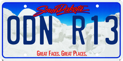 SD license plate 0DNR13