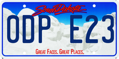 SD license plate 0DPE23